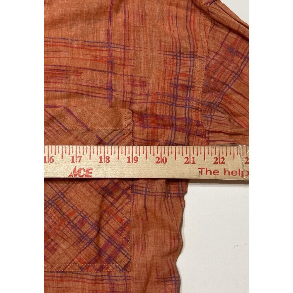Free People‎ Womens Button Top XS Orange Purple Long Sleeve Peasant Boho Hippie - Picture 7 of 9